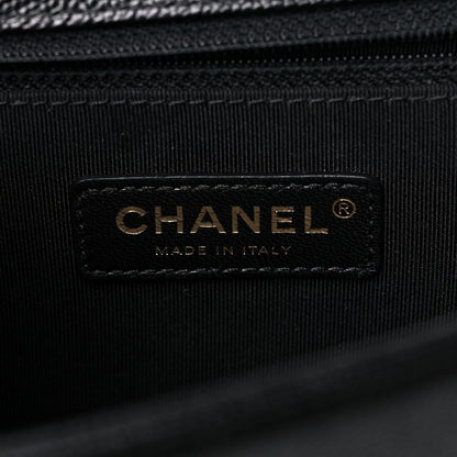 Chanel Caviar Chevron Quilted Medium Boy Flap Black 6 of 17