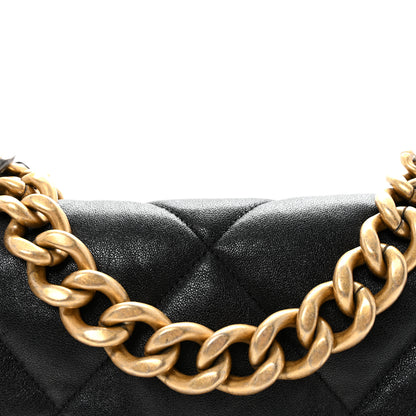 Chanel Goatskin Quilted Large Chanel 19 Flap Black 8 of 11