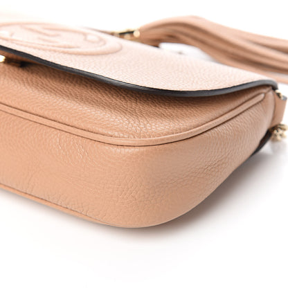 Gucci Pebbled Calfskin Medium Soho Flap Crossbody Camelia 9 of 10