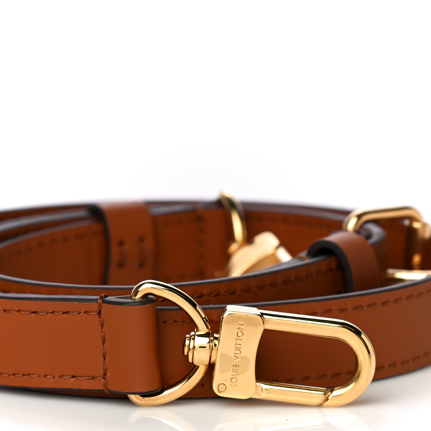 Calfskin Monogram Fold Tote PM Shoulder Strap Caramel