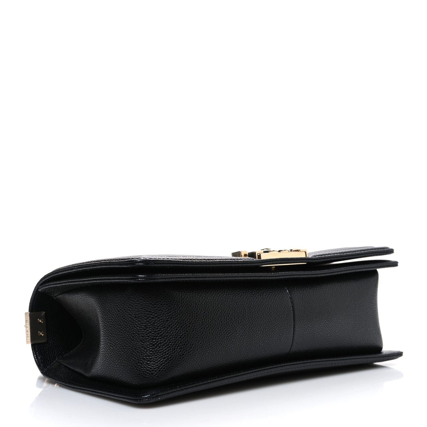 Caviar Chevron Quilted Medium Boy Flap Black