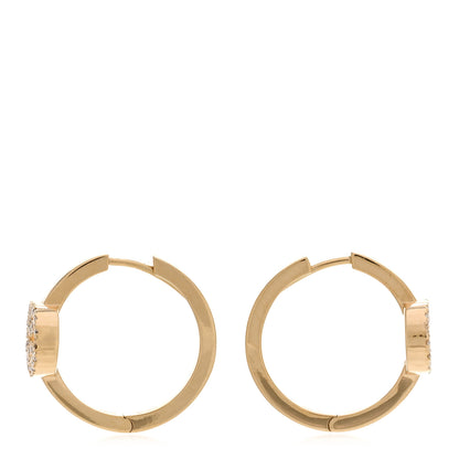 Gucci 18K Yellow Gold Diamond Running G Huggie Earrings 3 of 5