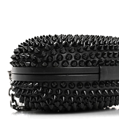 Christian Louboutin Calfskin Spikes Mina Chain Clutch Black 9 of 12