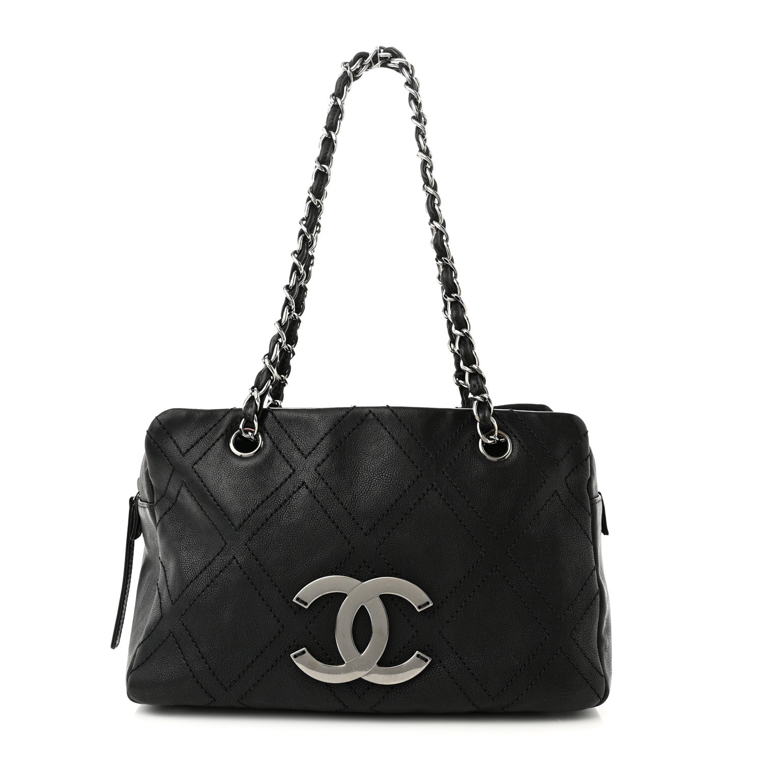Chanel Calfskin Small Diamond Stitch Tote Black 1 of 10