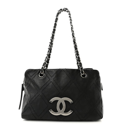 Chanel Calfskin Small Diamond Stitch Tote Black 1 of 10