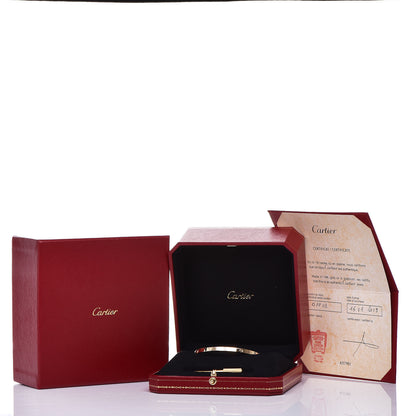 Cartier 18K Yellow Gold 6 Diamond Small LOVE Bracelet 17 5 of 6