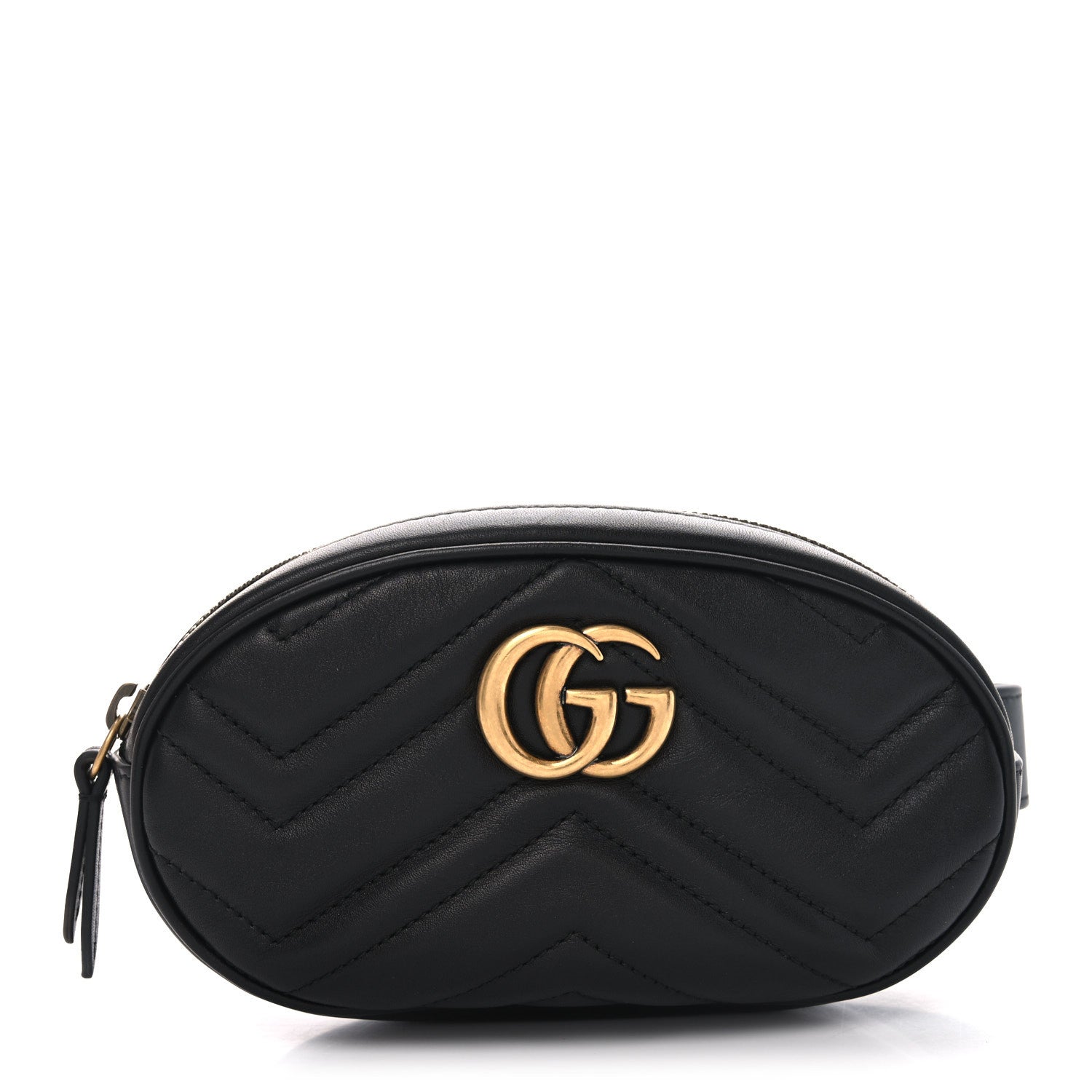Gucci Calfskin Matelasse GG Marmont Belt Bag 95 38 Black 1 of 10