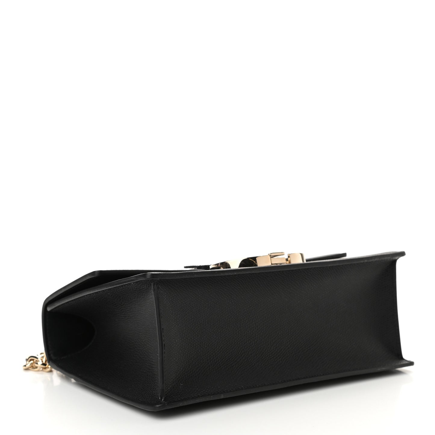 Grained Calfskin Embossed 30 Montaigne Chain Flap Bag Black
