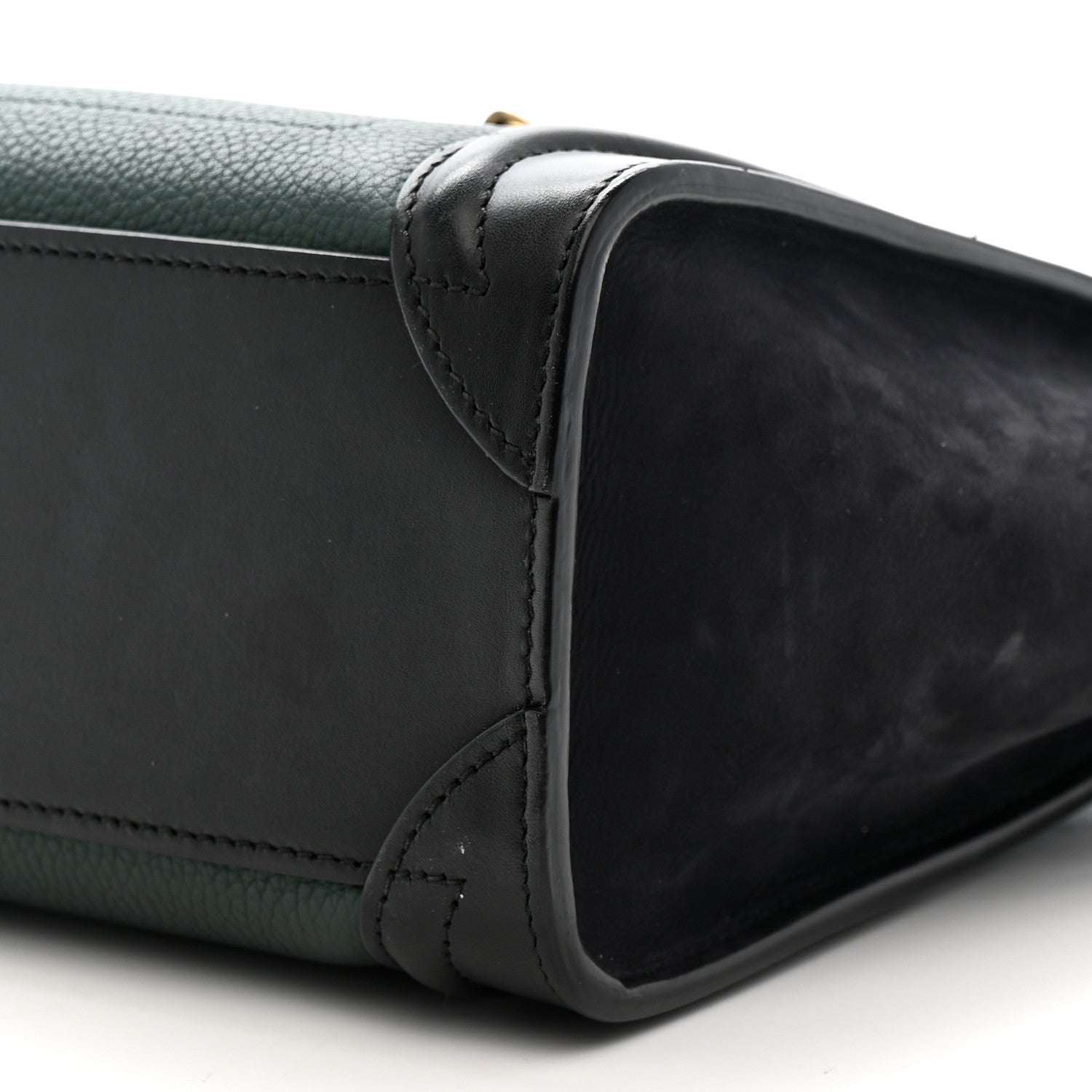 Celine Grained Baby Calfskin Nubuck Nano Bi-Color Luggage Dark Green Navy 10 of 14