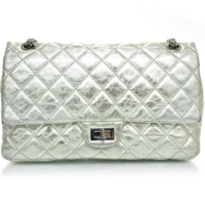 Chanel Distressed Leather 2.55 Reissue 226 Flap Silver 1 of 9