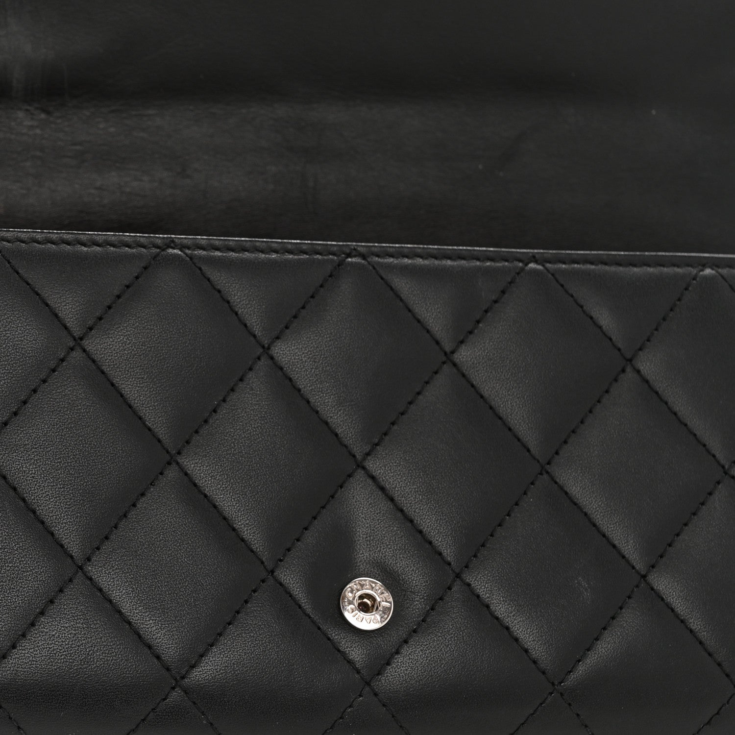 Chanel Calfskin Quilted Cambon Long Double Wallet Black 9 of 15