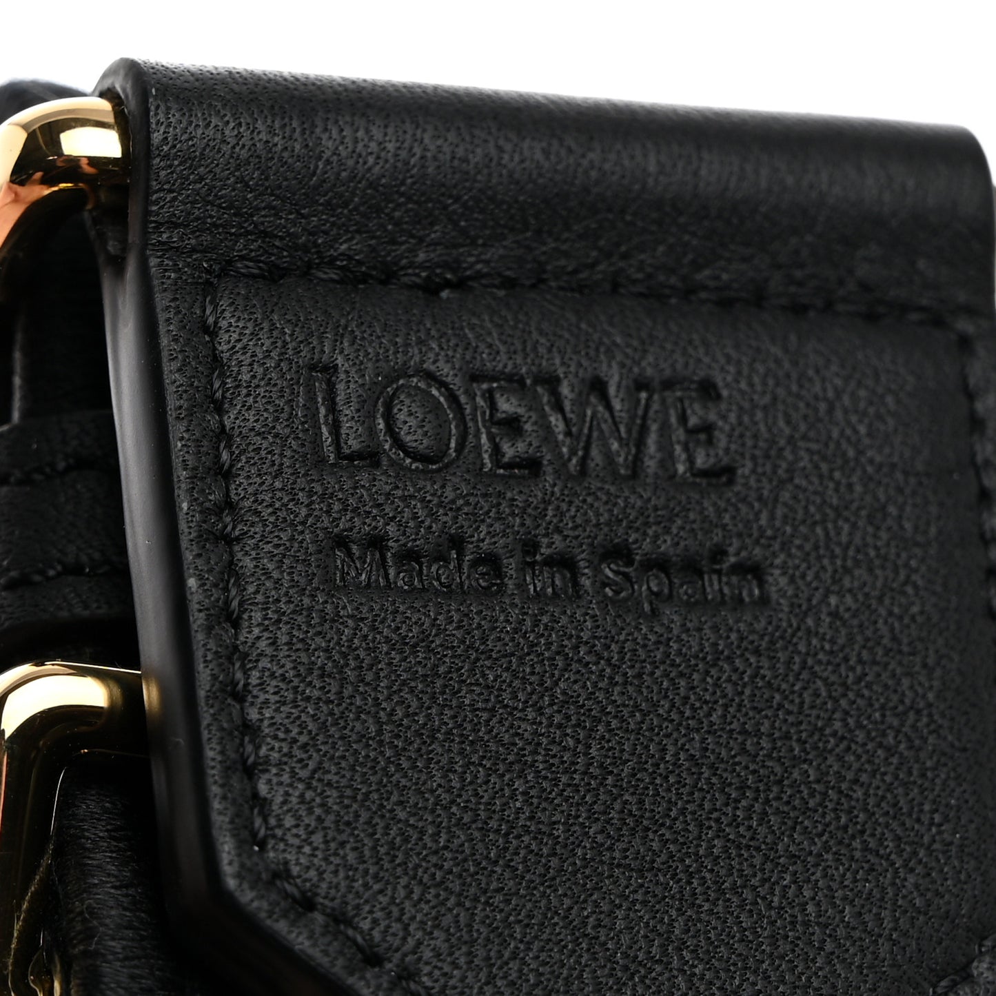 Calfskin Jacquard Webbing Anagram Strap Black