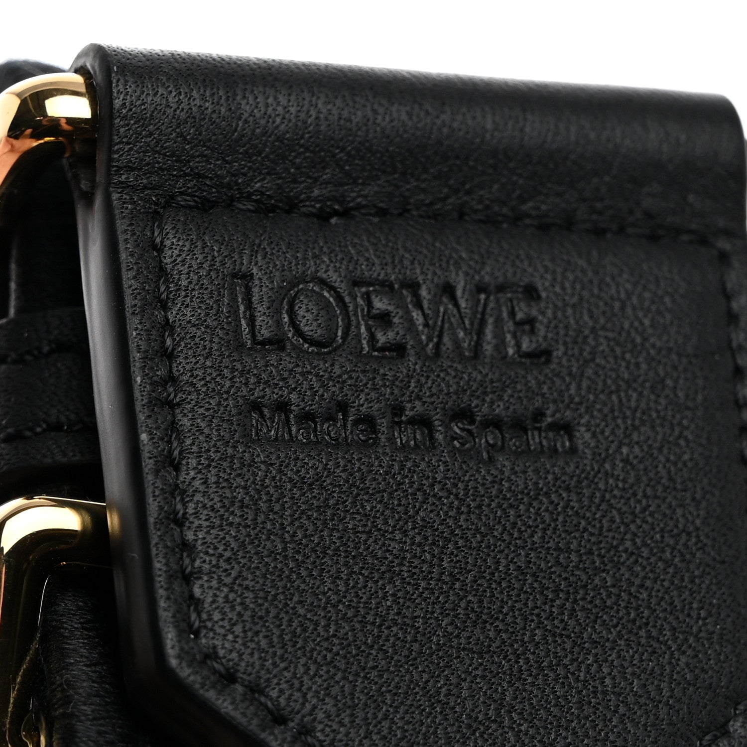 Loewe Calfskin Jacquard Webbing Anagram Strap Black 3 of 5
