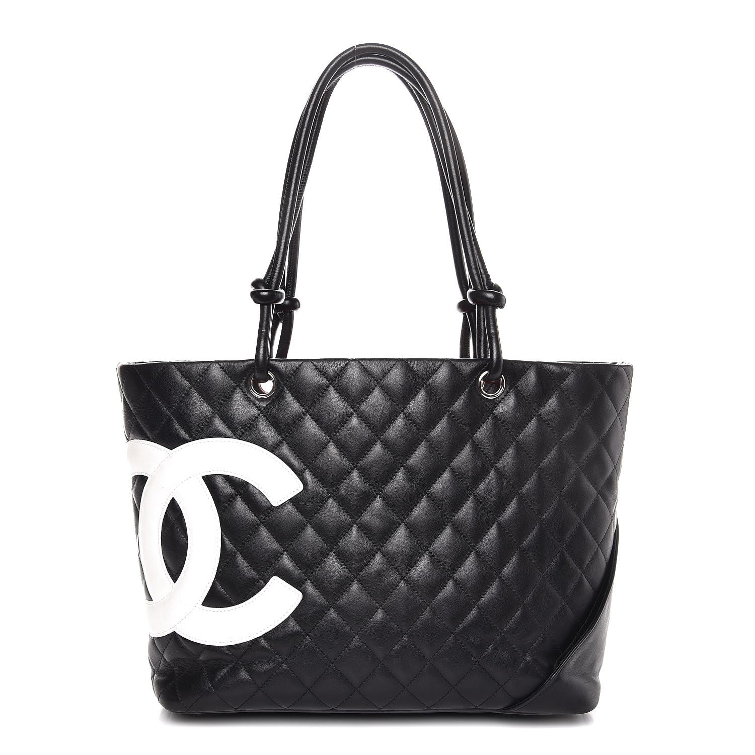 Chanel Calfskin Quilted Large Cambon Tote Black White 1 of 8