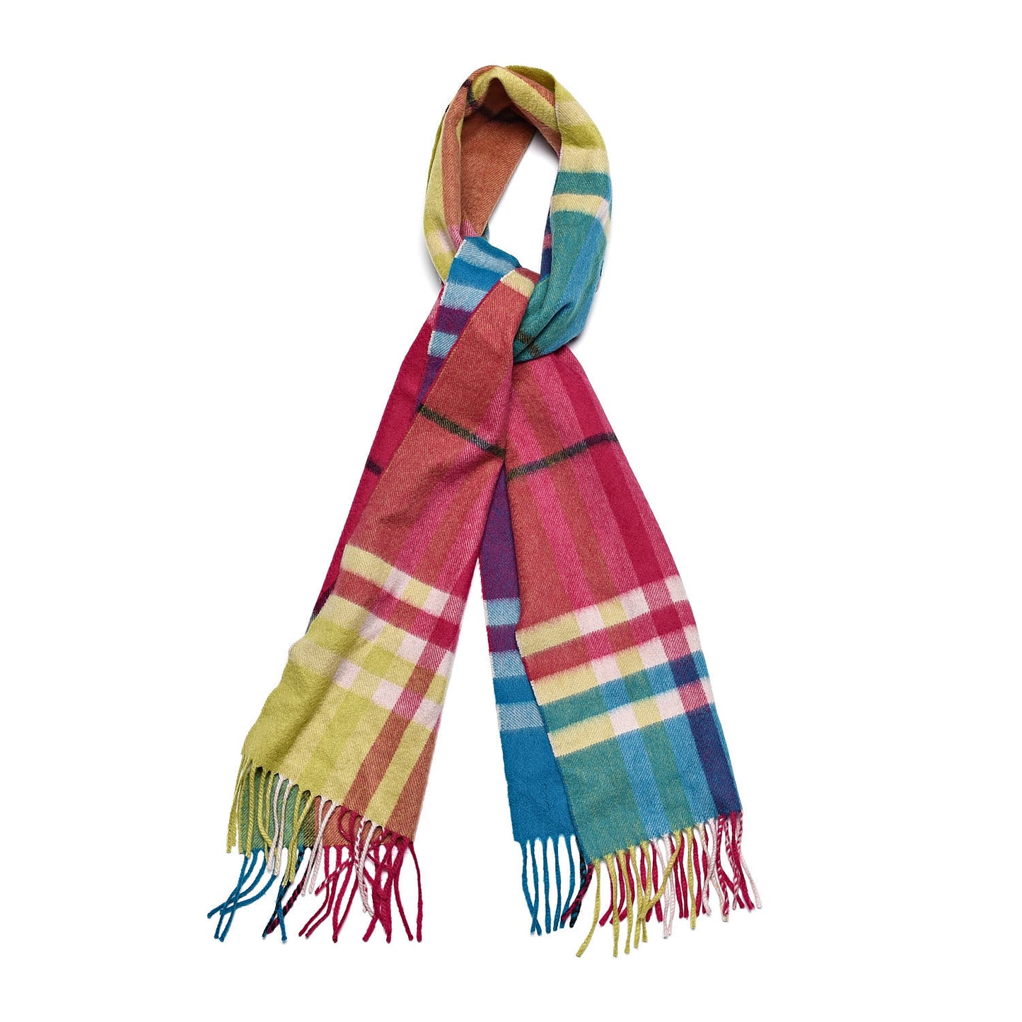 Cashmere Giant Check Scarf Multi