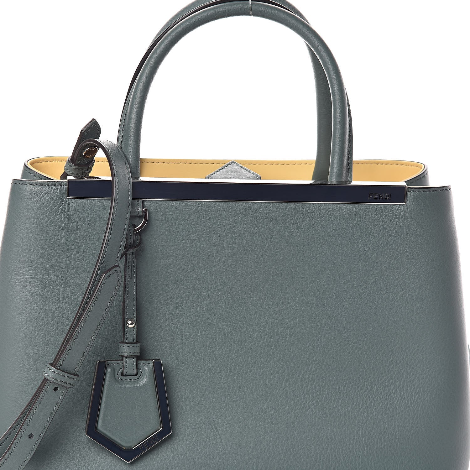 Fendi Vitello Dolce Century Petite 2Jours Tote Malachite 7 of 9