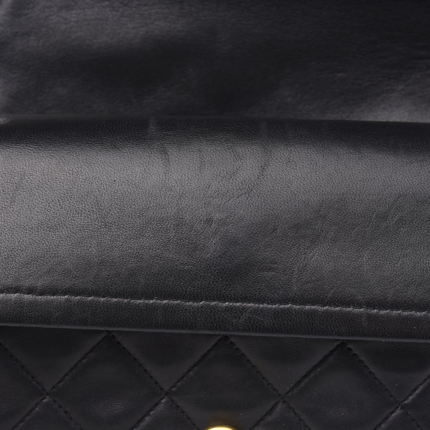 Lambskin Quilted Small Double Flap Black
