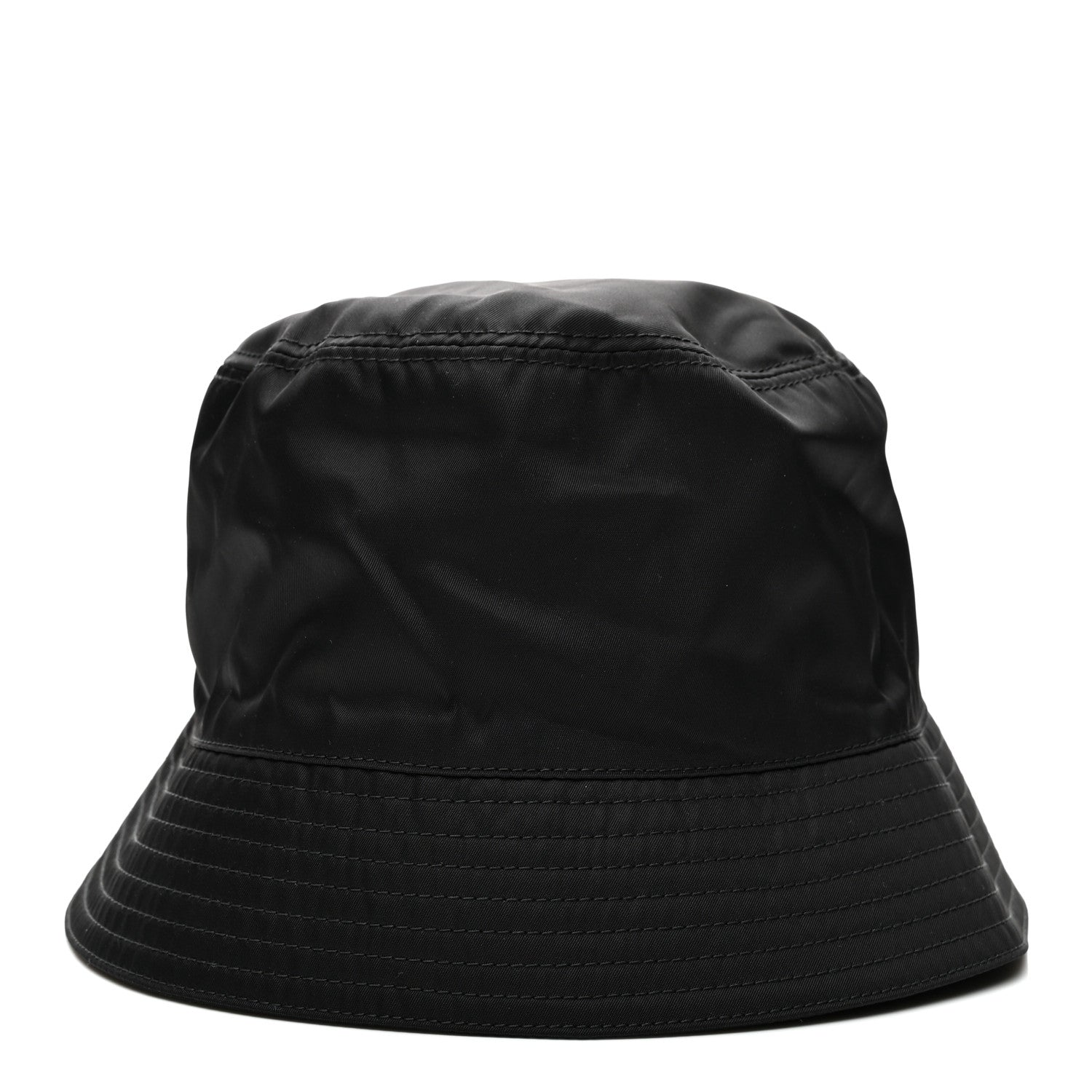 Prada Re-Nylon Metal Triangle Logo Womens Bucket Hat M Black 2 of 7