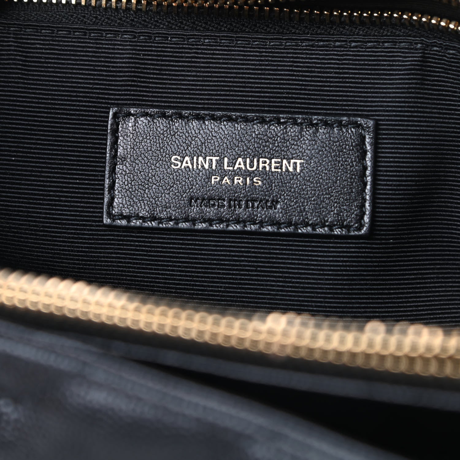Saint Laurent Grain De Poudre Matelasse Chevron Monogram Shopping Bag Black 6 of 12