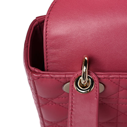 Christian Dior Lambskin Cannage Small Lady Dior Fraise 12 of 13