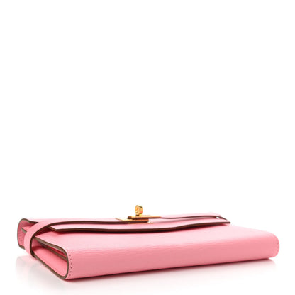 Hermes Chevre Mysore Kelly Longue Wallet Rose Confetti 4 of 9