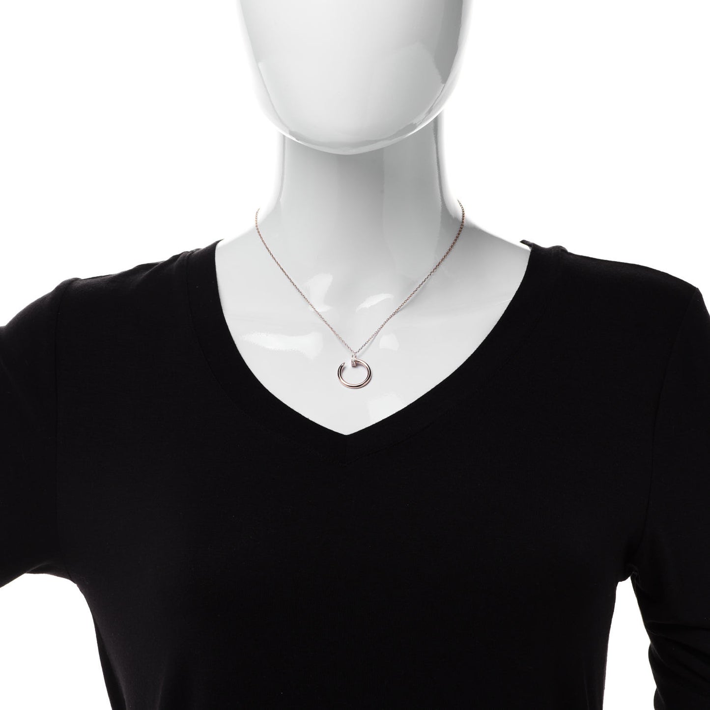 18K Pink Gold Diamond Juste Un Clou Pendant Necklace