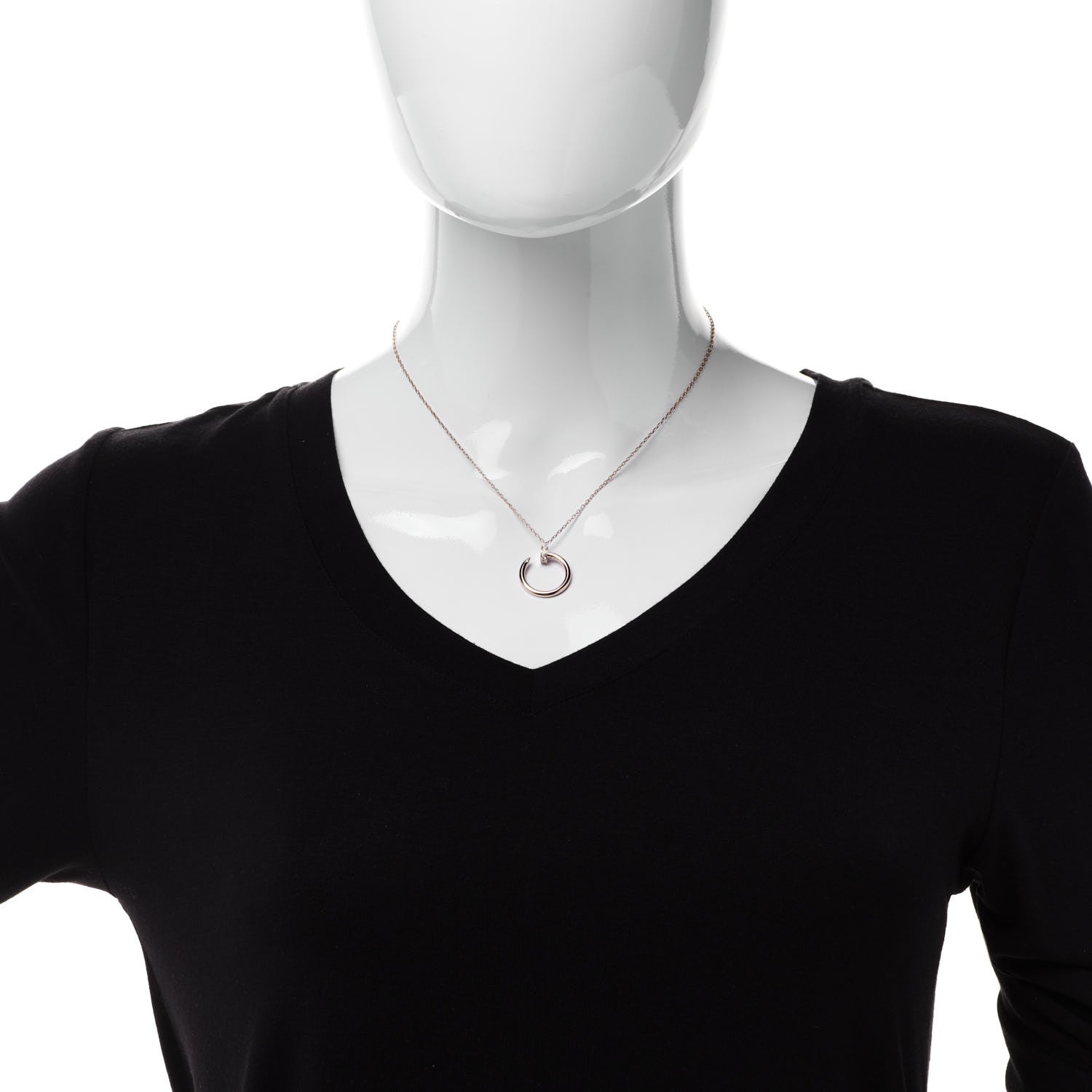 Cartier 18K Pink Gold Diamond Juste Un Clou Pendant Necklace 2 of 6