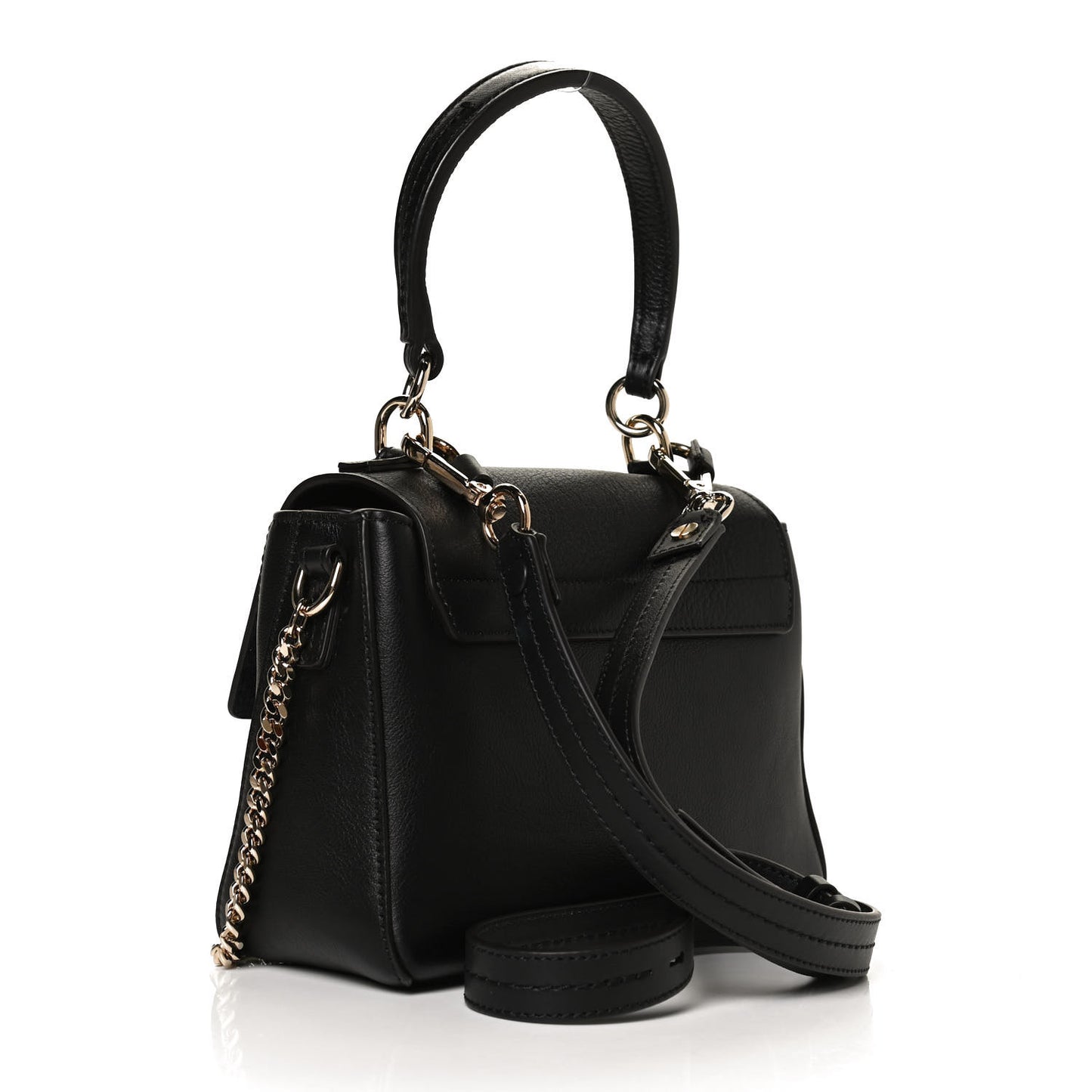 Calfskin Mini Faye Day Shoulder Bag Black