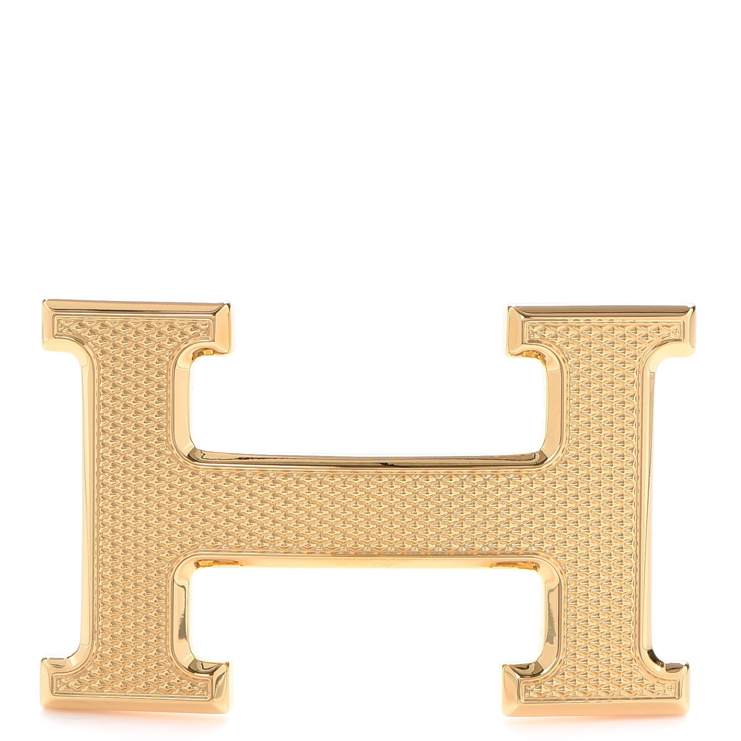 Hermes Guilloche 32mm H Belt Buckle Gold 1 of 6