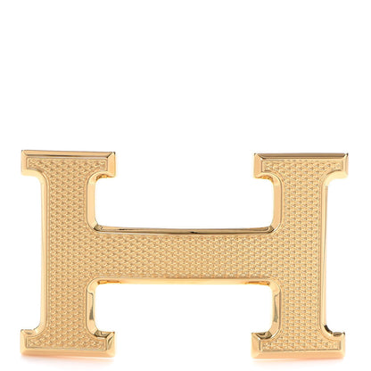 Hermes Guilloche 32mm H Belt Buckle Gold 1 of 6