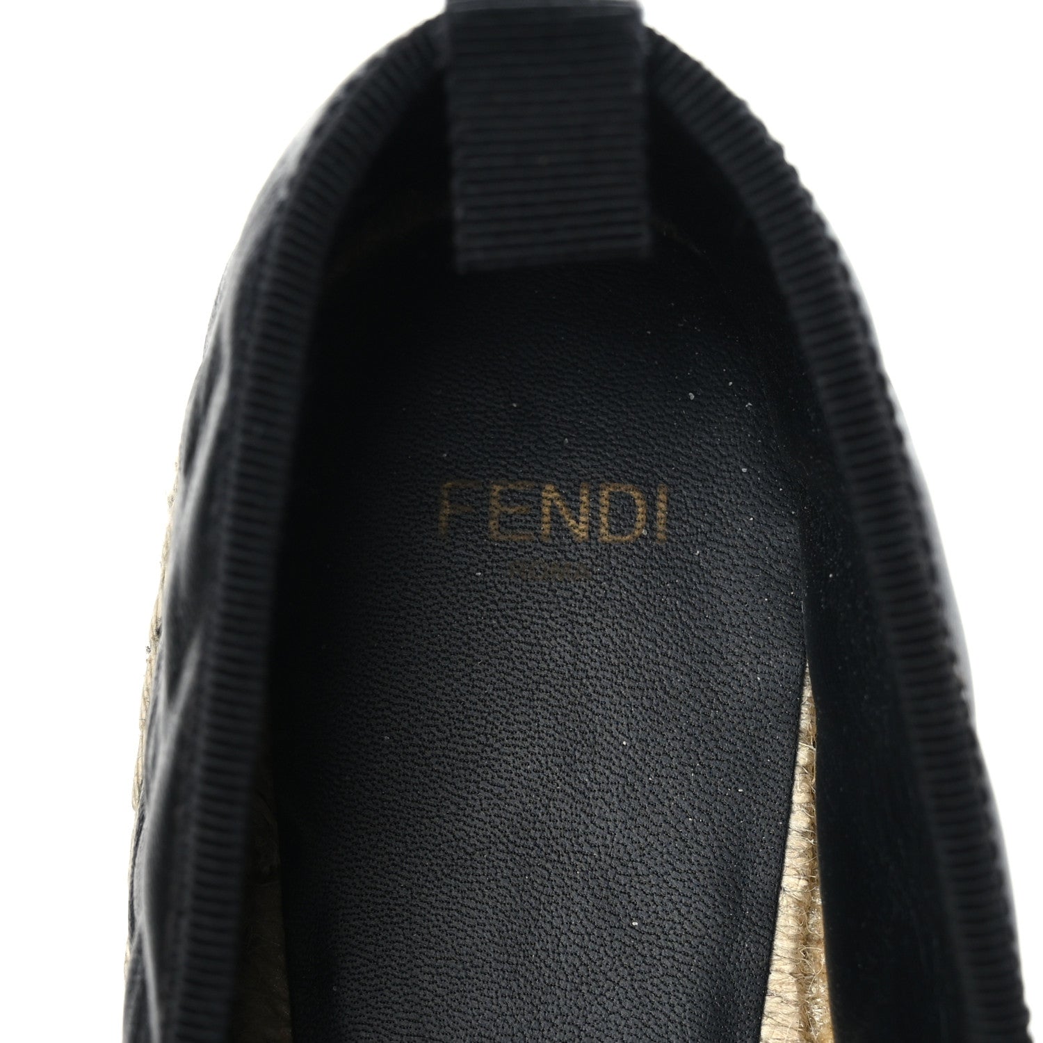 Fendi Nappa FF Embossed Espadrilles 39.5 Black 6 of 7