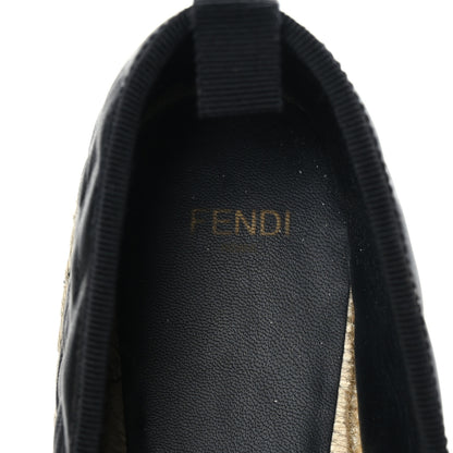 Fendi Nappa FF Embossed Espadrilles 39.5 Black 6 of 7