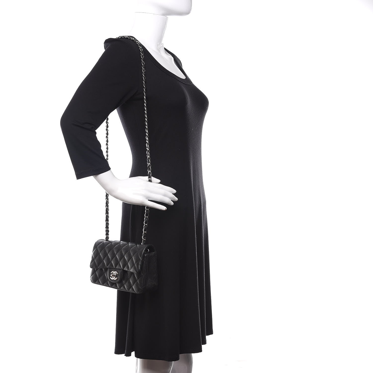 Chanel Caviar Quilted Mini Rectangular Flap Black 2 of 12