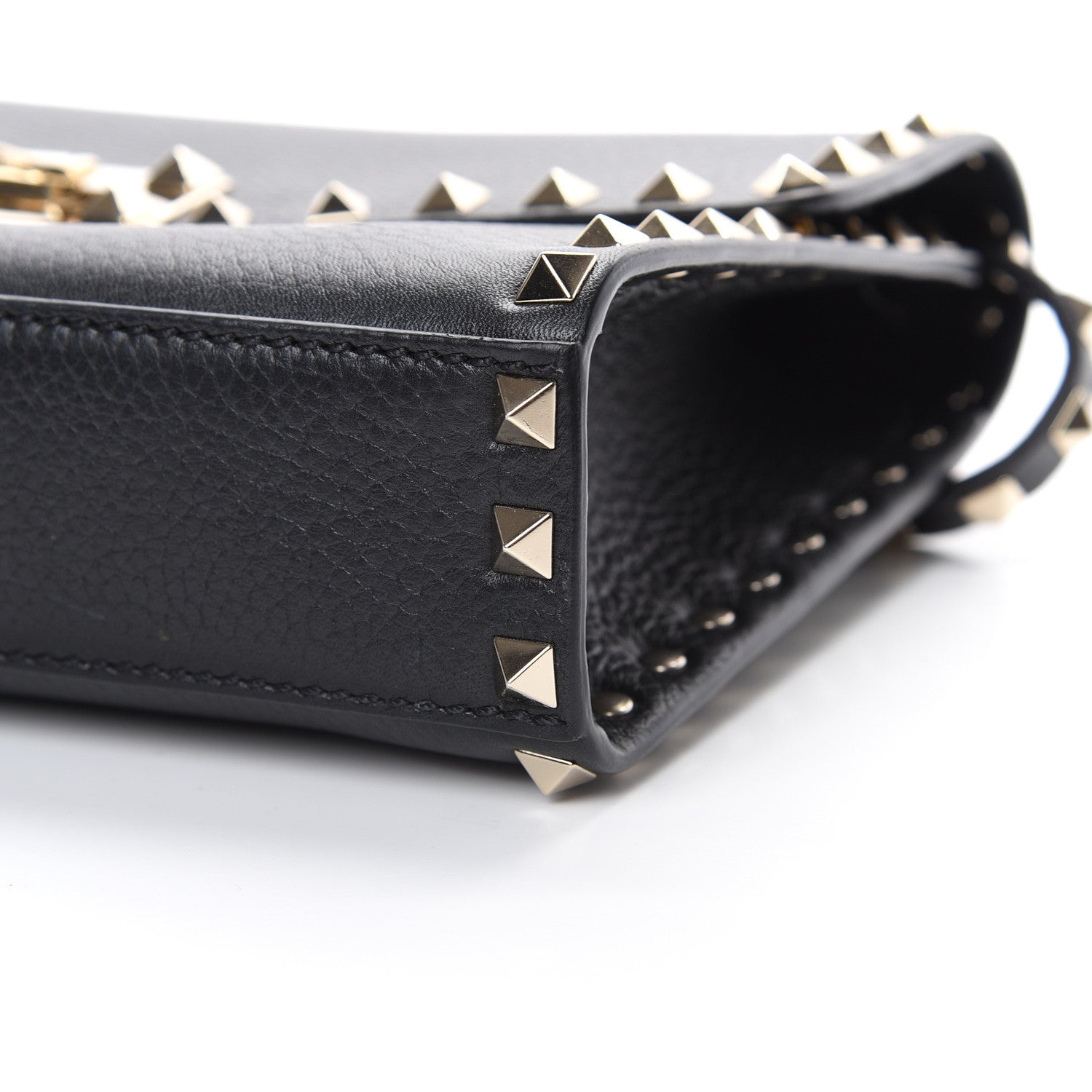 Valentino Garavani Pebbled Calfskin Medium Rockstud Flip Lock Crossbody Bag Black 8 of 10