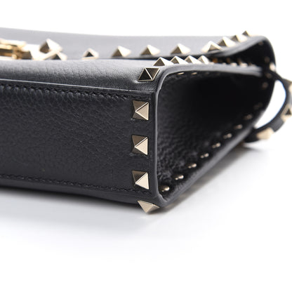Valentino Garavani Pebbled Calfskin Medium Rockstud Flip Lock Crossbody Bag Black 8 of 10