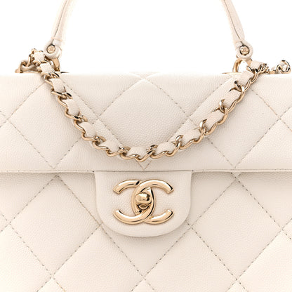 Chanel Caviar Quilted Mini Retro Twist Top Handle Flap White 8 of 14