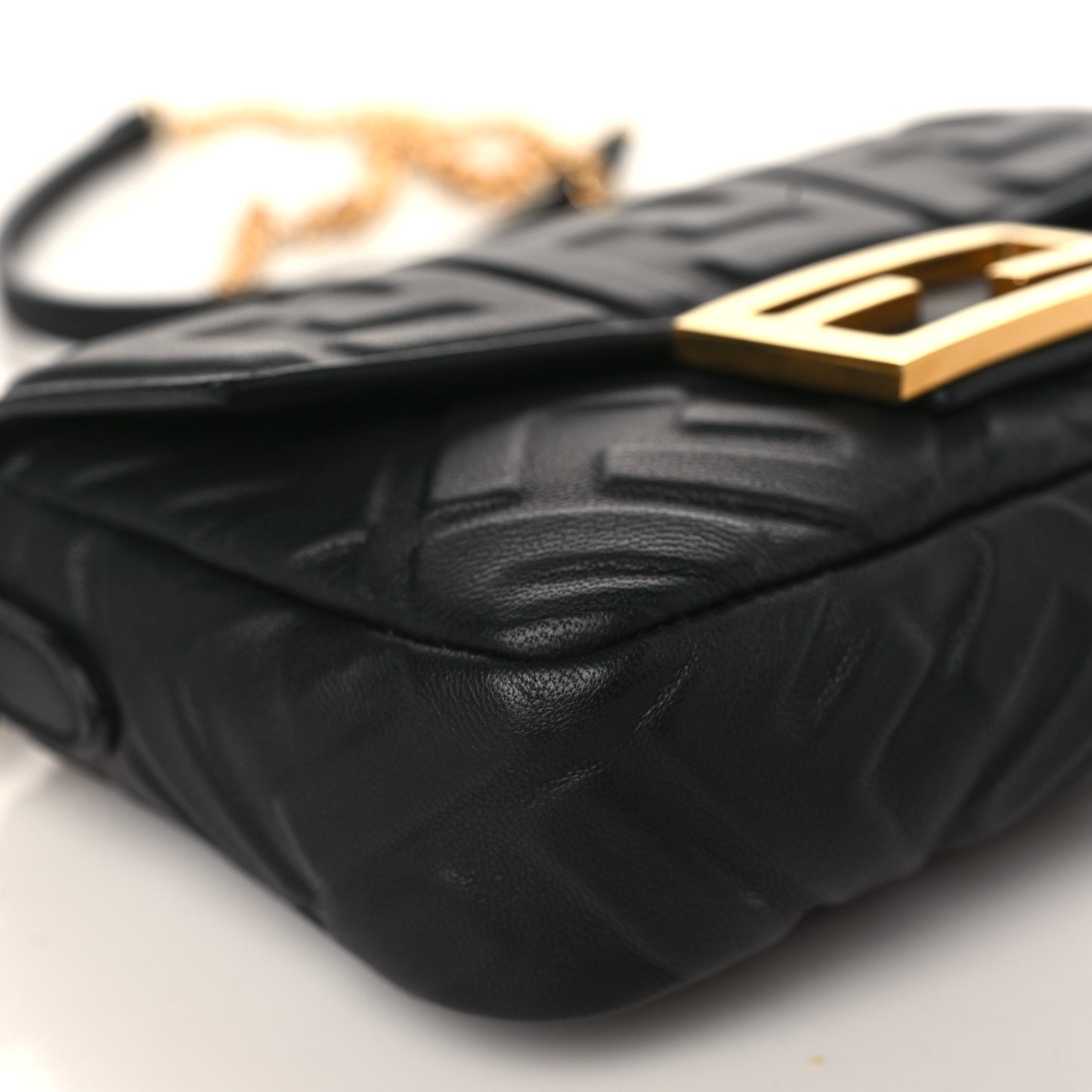 Nappa FF 1974 Embossed Mini Baguette Black