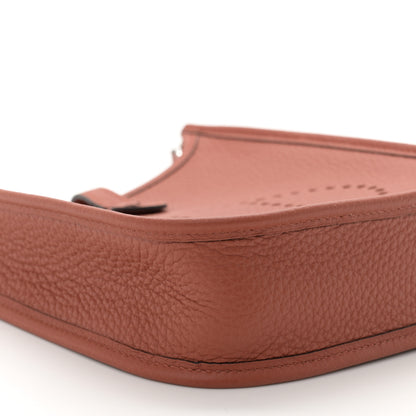 Hermes Taurillon Clemence Maxi Quadrille Evelyne TPM Cuivre Chai Nata Bleu Brume 8 of 10
