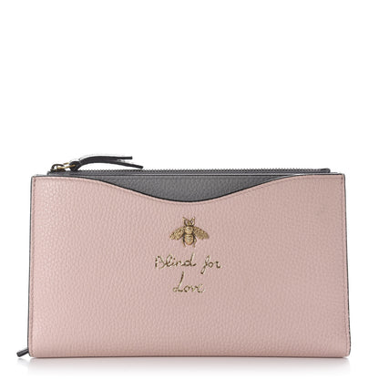 Gucci Cellarius Calfskin Blind For Love Bee Traveler Wallet Light Pink 1 of 10