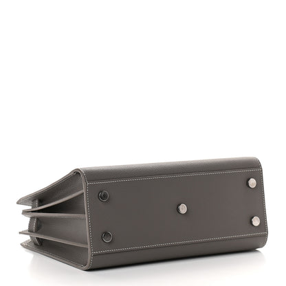 Saint Laurent Grained Calfskin Topstich Baby Sac De Jour Grey 5 of 10