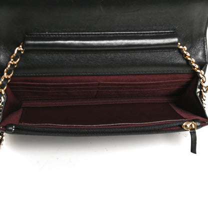 Chanel Lambskin Quilted Wallet On Chain WOC Black 5 of 11