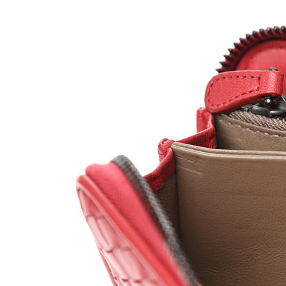 Bottega Veneta Intrecciato Zip Around Wallet Red 8 of 9