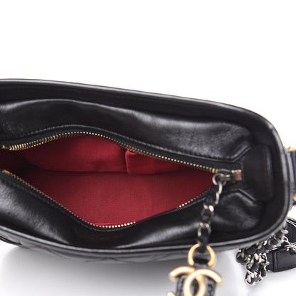 Chanel Aged Calfskin Quilted Charms Small Gabrielle Hobo Black 5 of 10