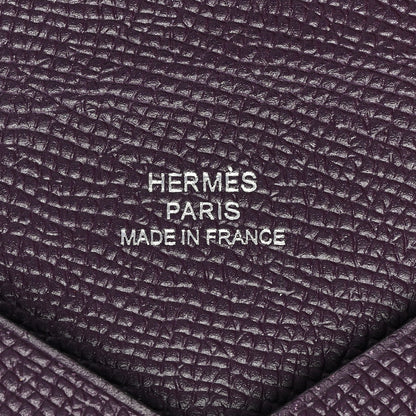 Hermes Epsom Calvi Card Case Raisin 6 of 7