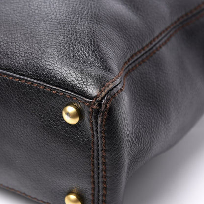 Chanel Calfskin Wood Chain Tote Black 12 of 15