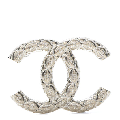 Chanel Metal CC Diamond Quilted Brooch Light Gold 1 of 5