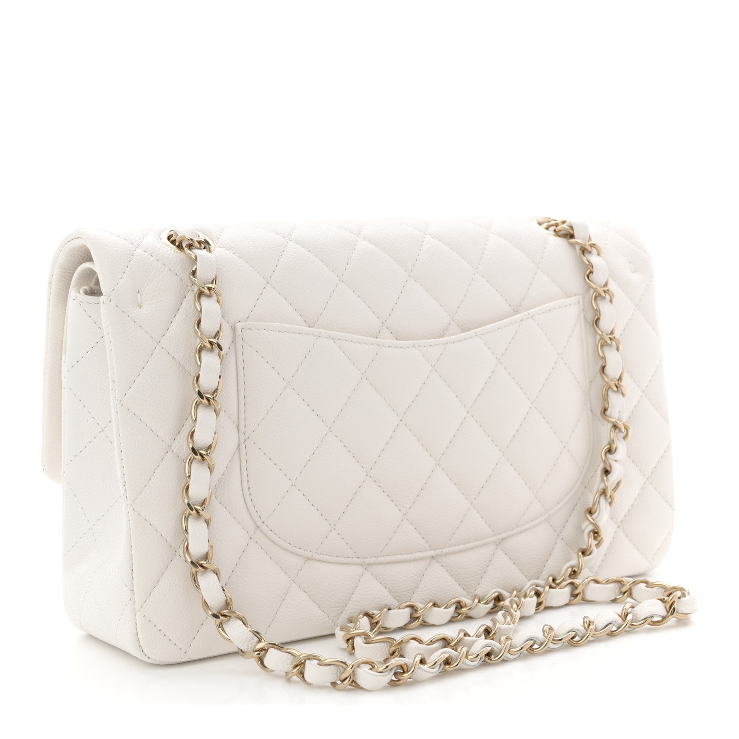 Chanel Caviar Quilted Medium Double Flap White 3 of 10