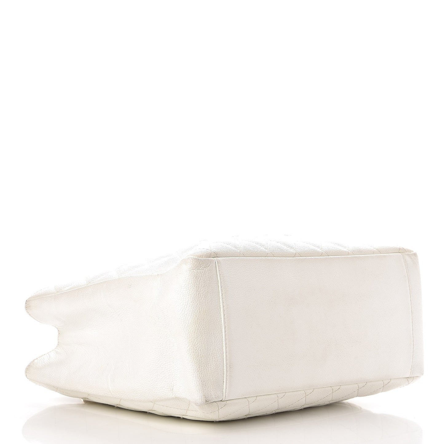 Caviar Quilted Grand Shopping Tote GST White