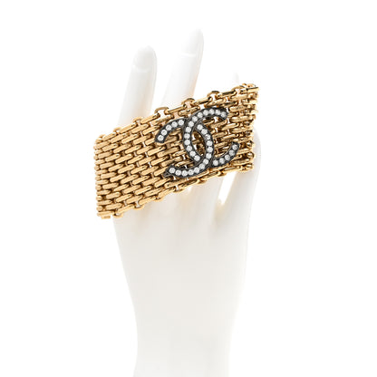 Chanel Crystal CC Chain CC Bracelet Gold Silver 2 of 4