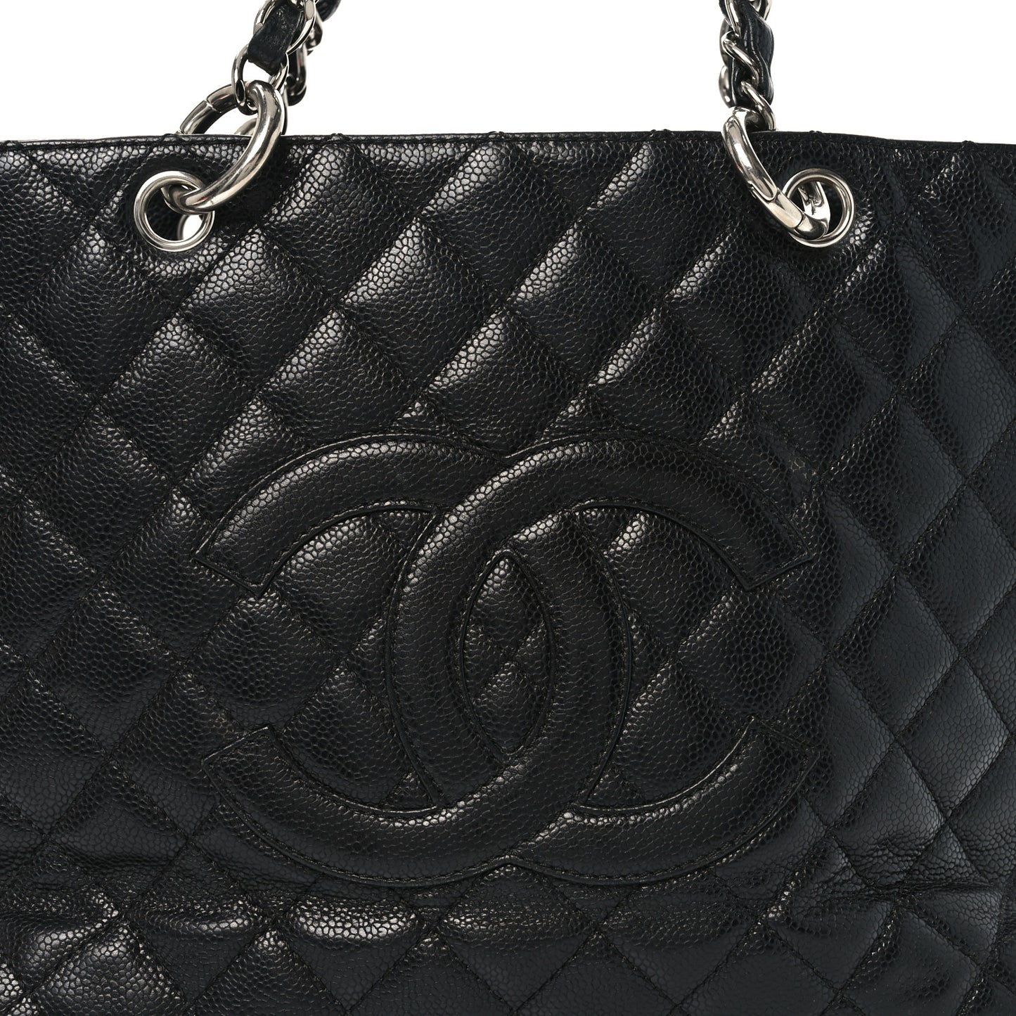 Caviar Quilted Grand Shopping Tote GST Black